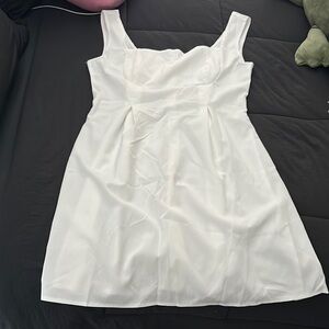 White Ruched Sweetheart Mini Sundress